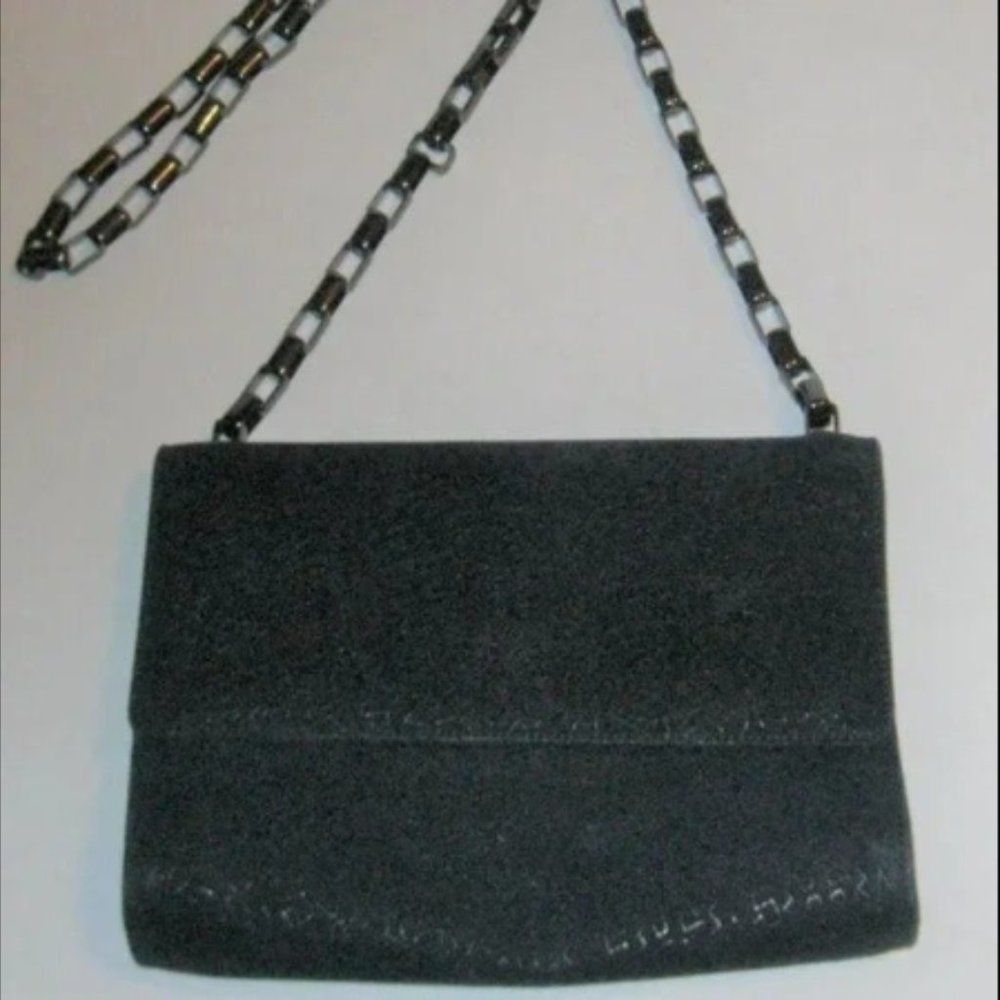 ❤️SALVATORE FERRAGAMO NAVY GEOMETRIC CROSSBODY FLAP BAG PURSE